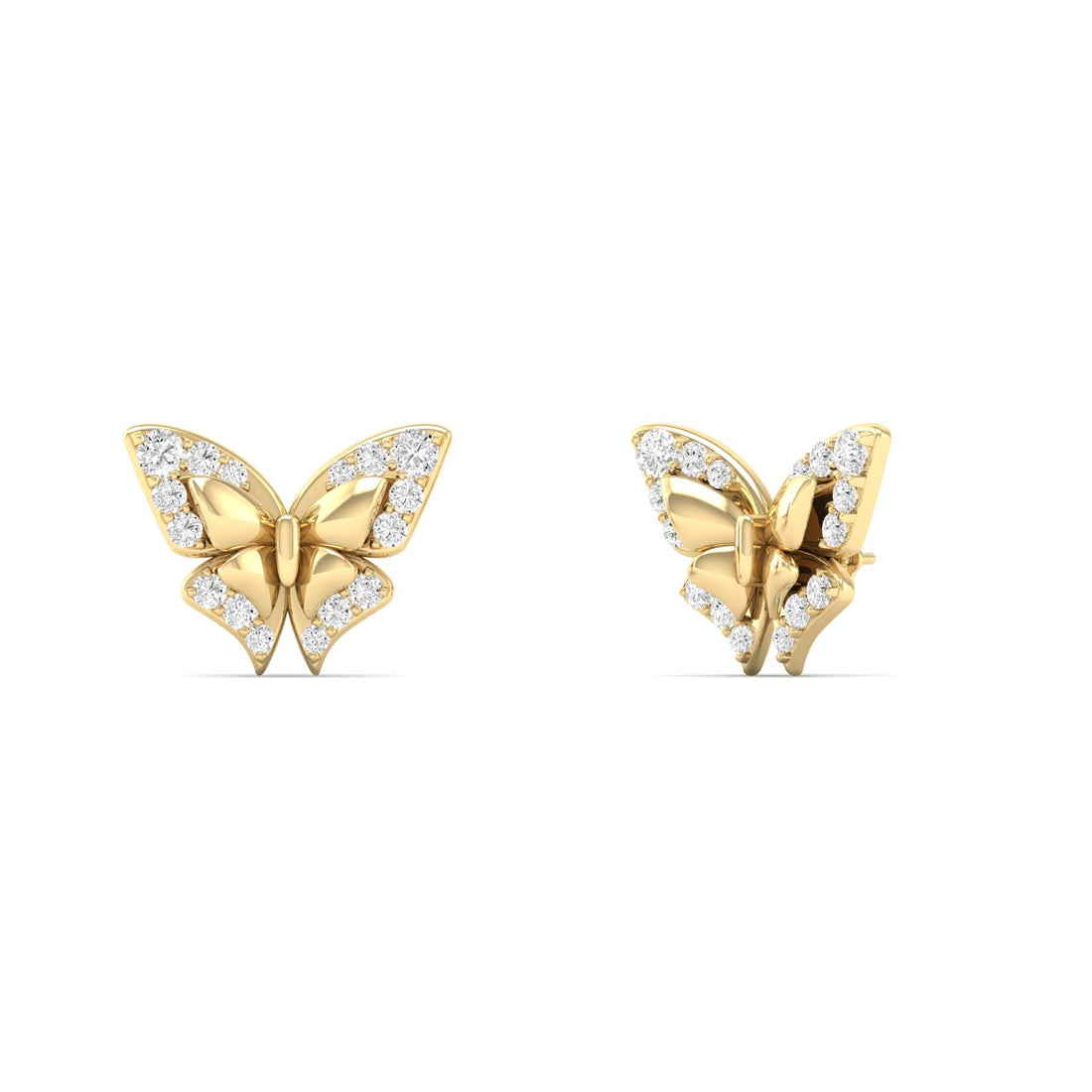 0.18 CTW Lab Grown Diamond Butterfly Shape Stud Earring