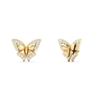 0.18 CTW Lab Grown Diamond Butterfly Shape Stud Earring