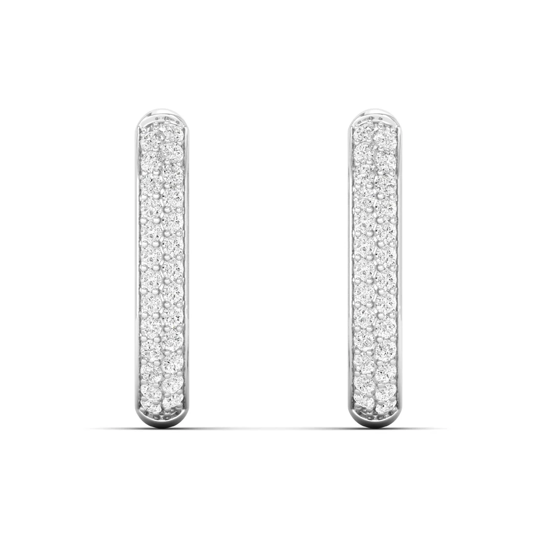 0.18 CTW Lab Grown Diamond Oval Shape Huggie Earring