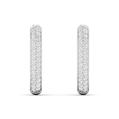 0.18 CTW Lab Grown Diamond Oval Shape Huggie Earring