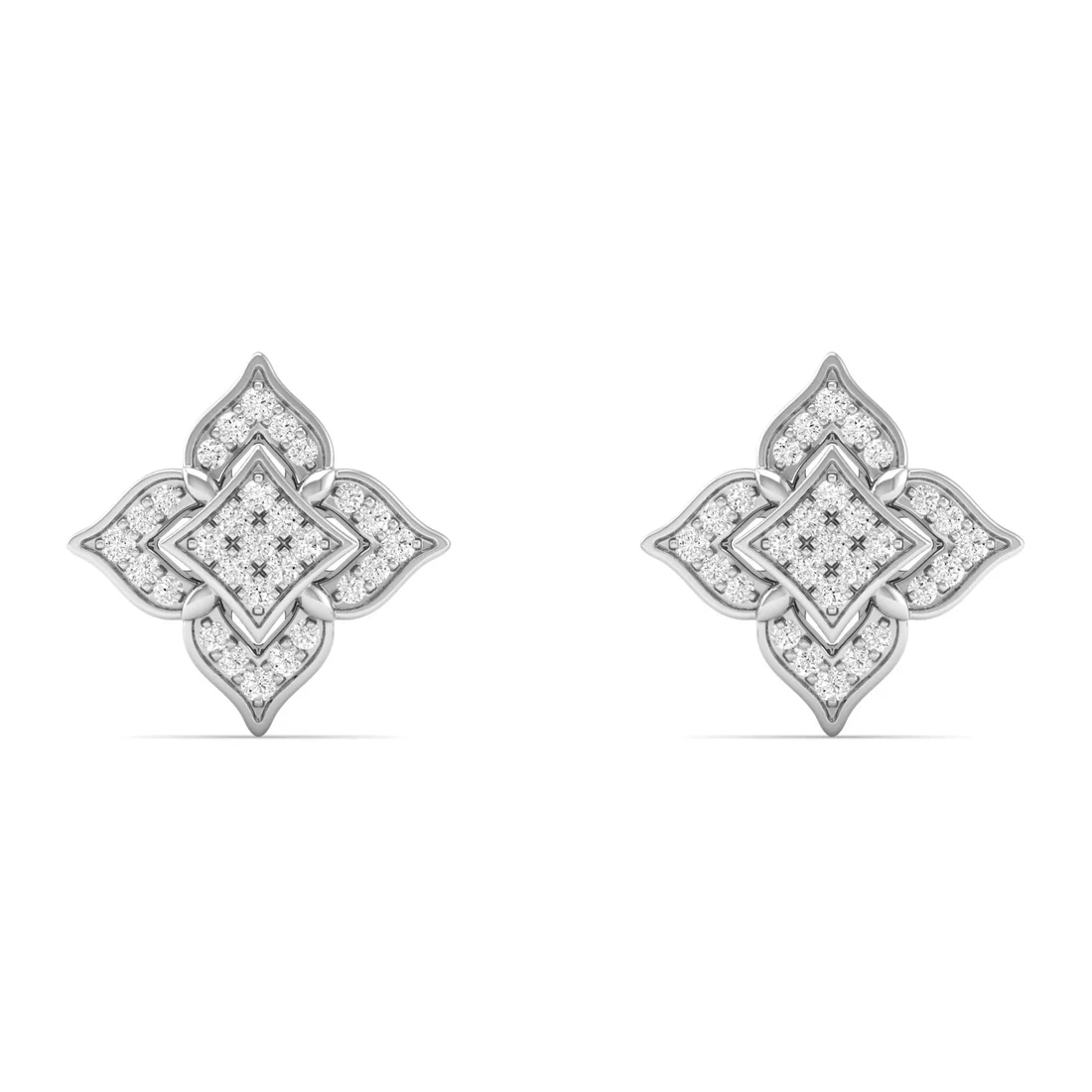 0.18 CTW Lab Grown Diamond Flower Shape Stud Earring