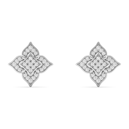 0.18 CTW Lab Grown Diamond Flower Shape Stud Earring