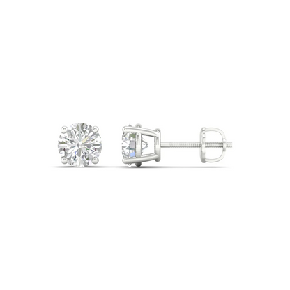 1 CTW Lab Grown Diamond Classic Round Solitaire Stud Earring