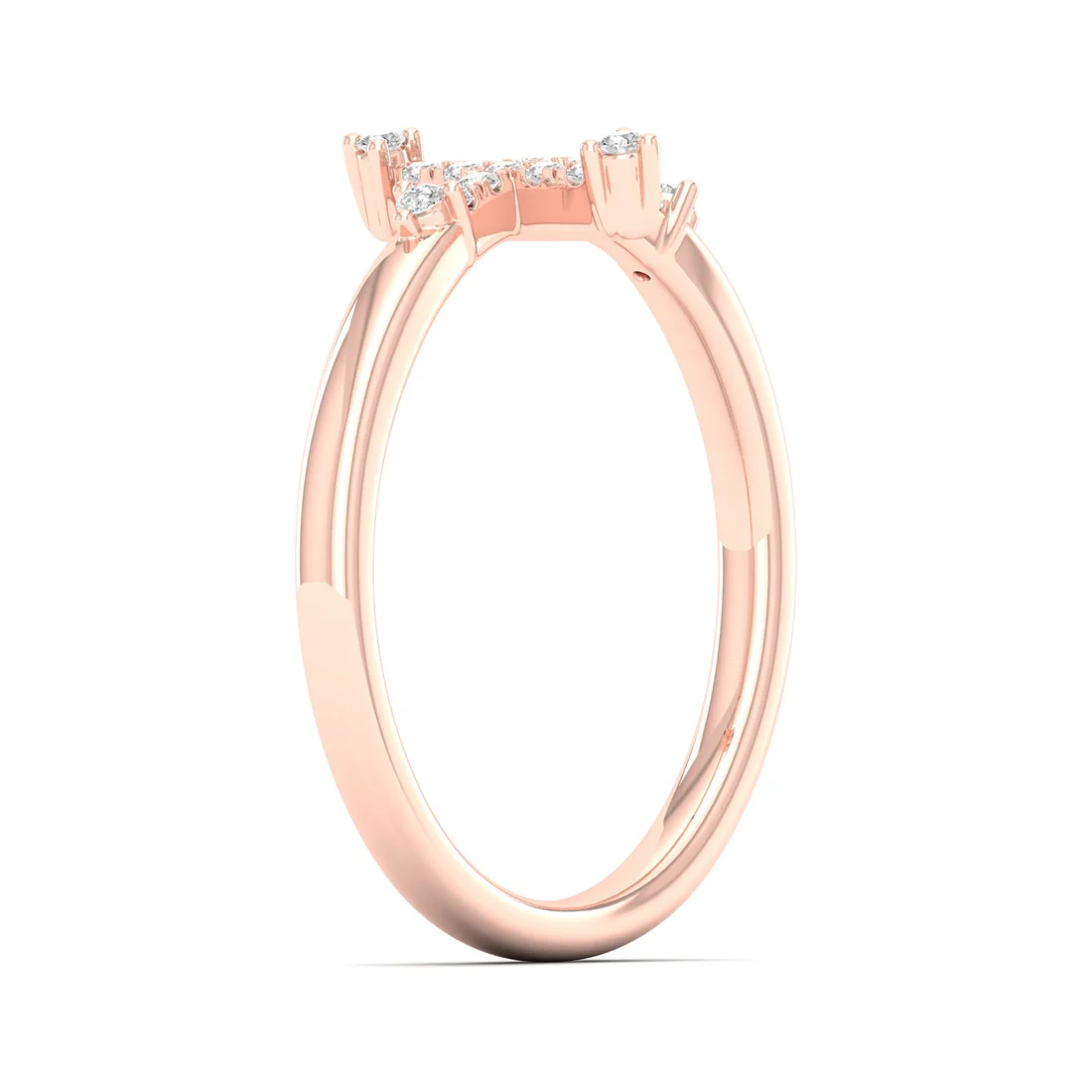 0.10Ctw Lab Grown Diamond Minimalist Cross Ring