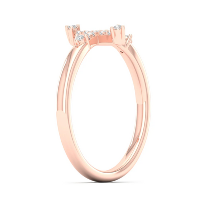 0.10Ctw Lab Grown Diamond Minimalist Cross Ring