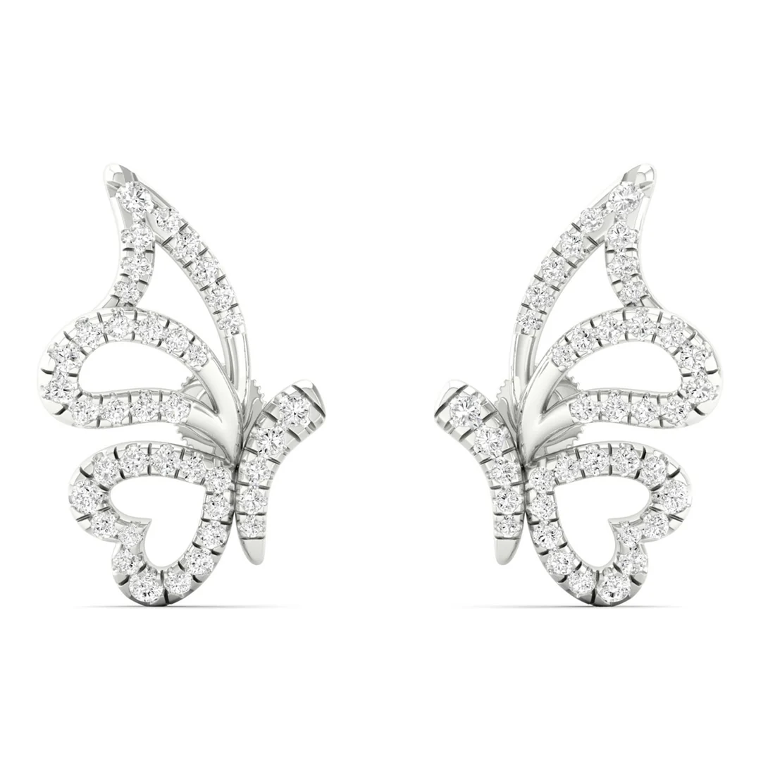 0.38 CTW Lab Grow Diamond Butterfly Fashion Stud Earring