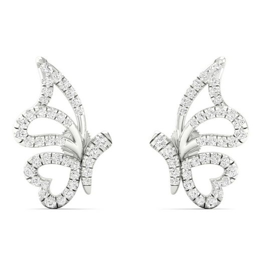 0.38 CTW Lab Grow Diamond Butterfly Fashion Stud Earring