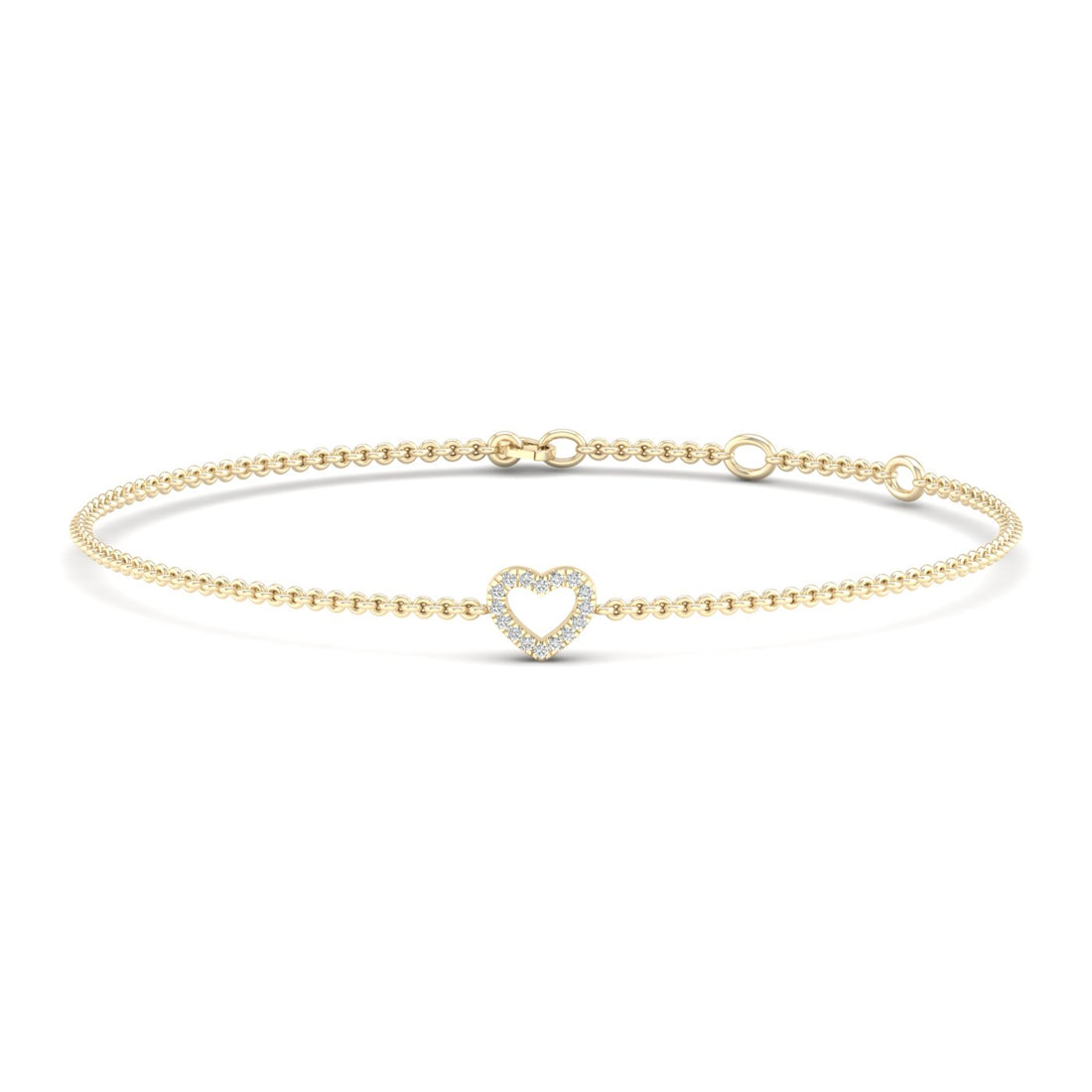 0.05CTW Heart Fashion Lab Grown Diamond Tennis Bracelet
