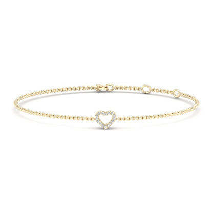 0.05CTW Heart Fashion Lab Grown Diamond Tennis Bracelet