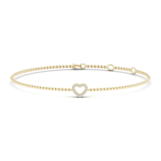 0.05CTW Heart Fashion Lab Grown Diamond Tennis Bracelet