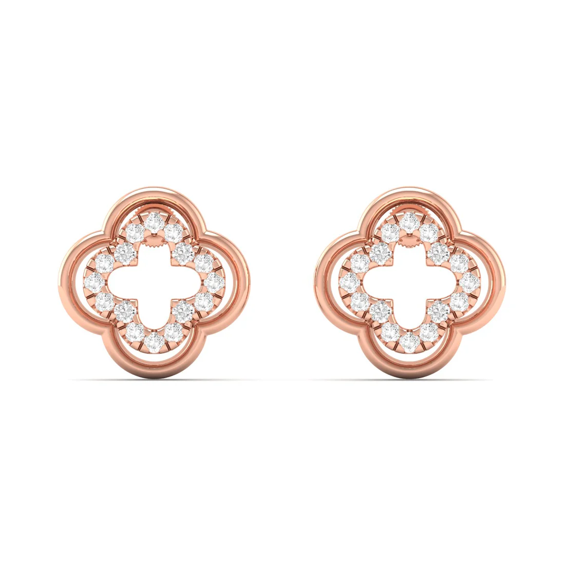 0.18 CTW Lab Grown Diamond Clover Stud Earring