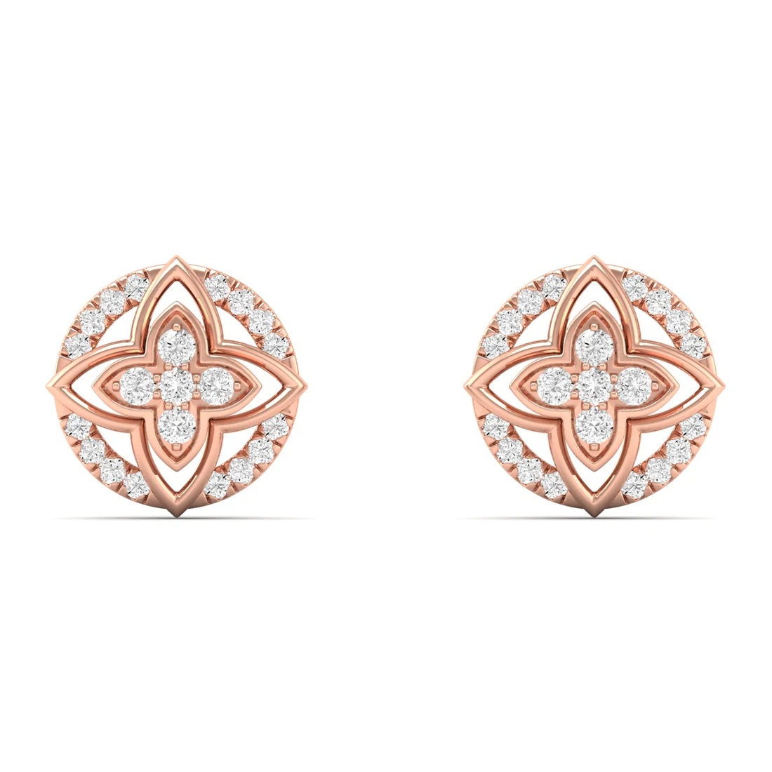 0.23 CTW Lab Grown Diamond Flower Stud Earring