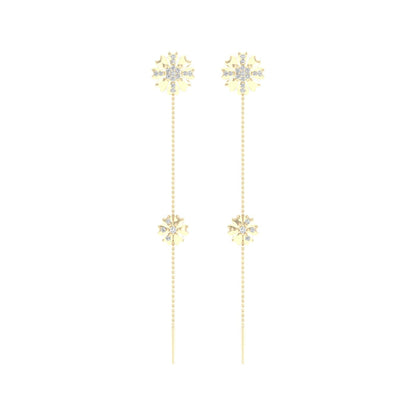 0.30 CTW Lab Grown Diamond Modern Floral Drop Earrings