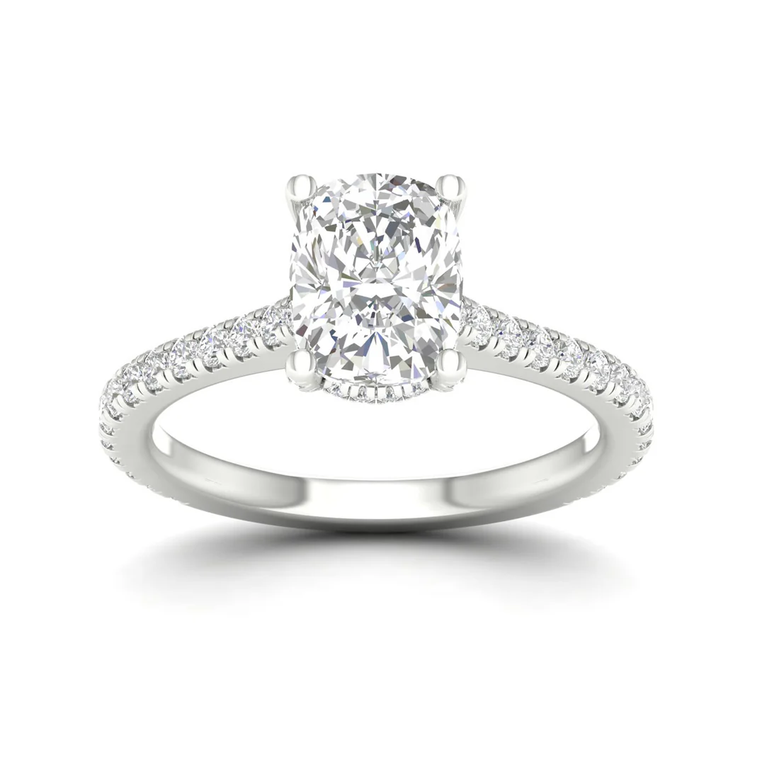 2.60 CTW Cushion Lab Grown Diamond Halo Engagement Ring