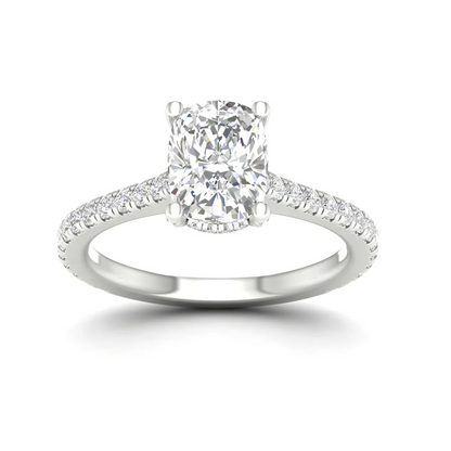 2.60 CTW Cushion Lab Grown Diamond Halo Engagement Ring