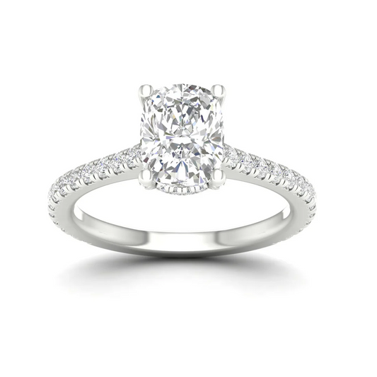 2.60 CTW Cushion Lab Grown Diamond Halo Engagement Ring
