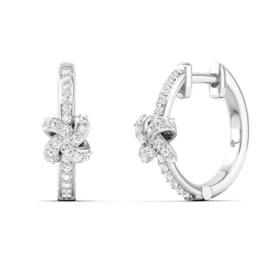 0.23 CTW Lab Grown Diamond Ribbon Hoop Earrings