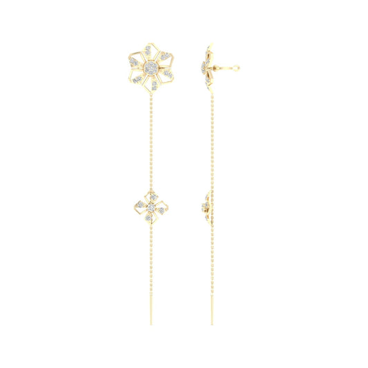 0.48 CTW Lab Grown Diamond Floral Drop Earring