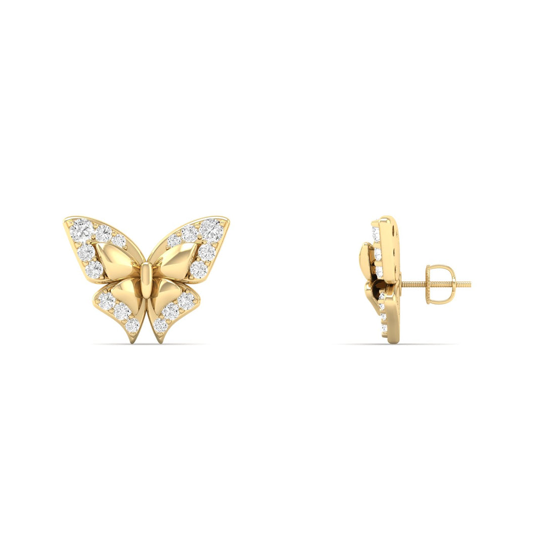 0.18 CTW Lab Grown Diamond Butterfly Shape Stud Earring