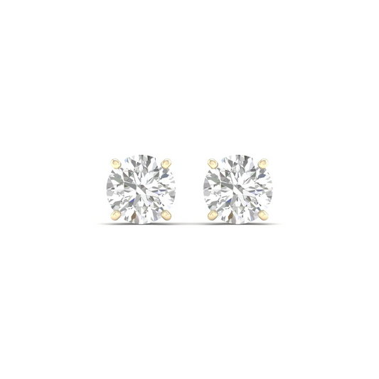 3 CTW Lab Grown Diamond Classic Round Solitaire Stud Earring