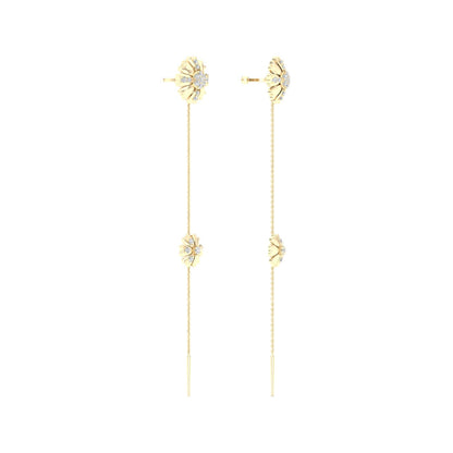 0.30 CTW Lab Grown Diamond Modern Floral Drop Earrings