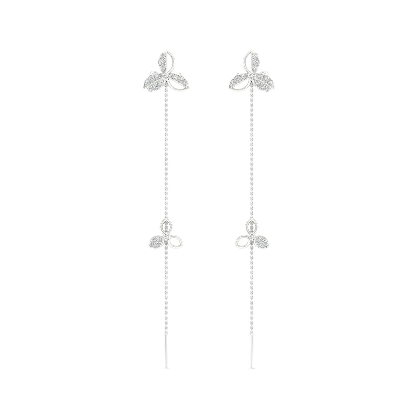 0.380 CTW Lab Grown Diamond Leaf Design Drop Earring