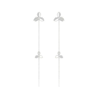 0.380 CTW Lab Grown Diamond Leaf Design Drop Earring