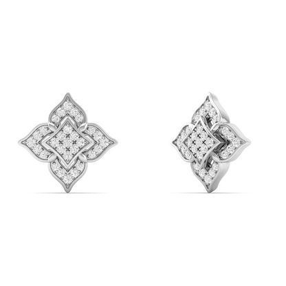 0.18 CTW Lab Grown Diamond Flower Shape Stud Earring