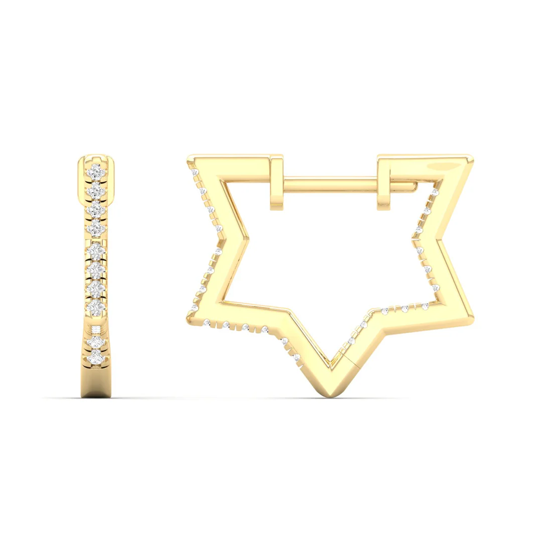 0.23 CTW Lab Grown Diamond Star Design Huggie Earring