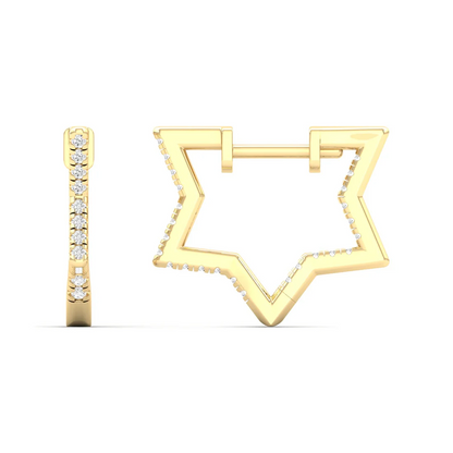 0.23 CTW Lab Grown Diamond Star Design Huggie Earring