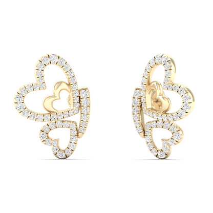 0.46 CTW Lab Grown Diamond Heart Shape Butterfly Earring