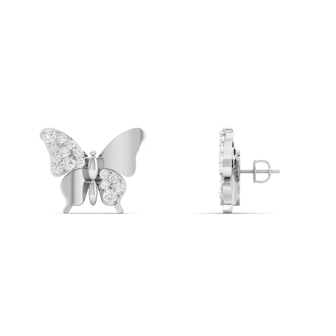 0.18 CTW Lab Grown Diamond Butterfly Design Stud Earring