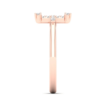 0.10Ctw Lab Grown Diamond Minimalist Cross Ring