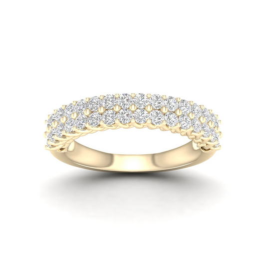 1 CTW Entwine Double Row 18KT Gold Lab Grown Diamond Wedding Band