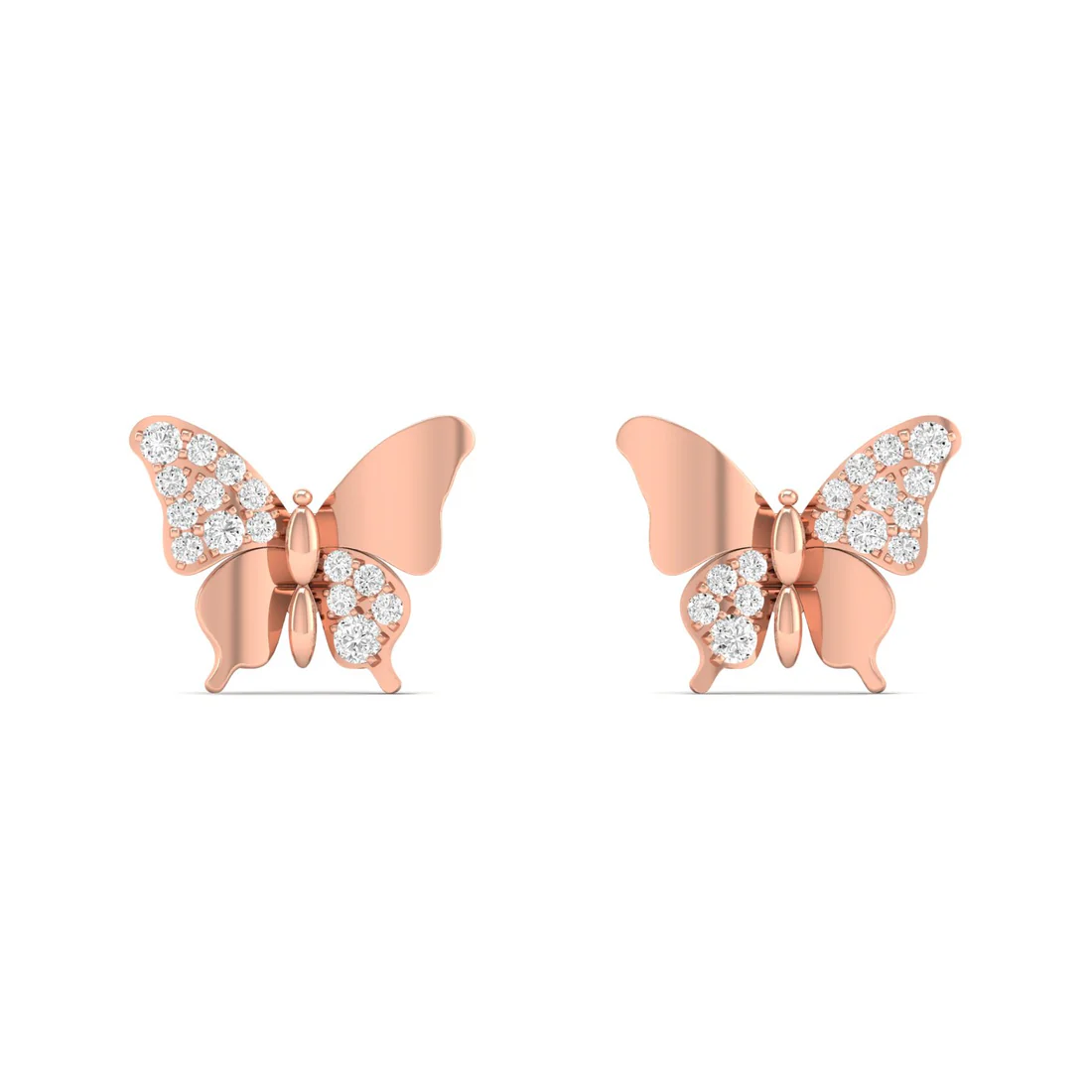 0.18 CTW Lab Grown Diamond Butterfly Design Stud Earring