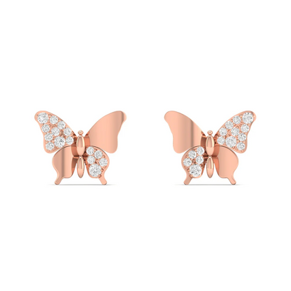 0.18 CTW Lab Grown Diamond Butterfly Design Stud Earring