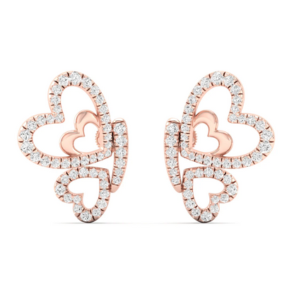 0.46 CTW Lab Grown Diamond Heart Shape Butterfly Earring