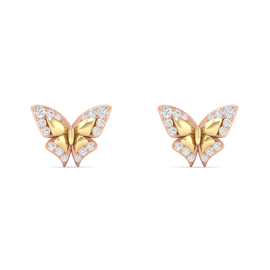 0.18 CTW Lab Grown Diamond Butterfly Shape Stud Earring