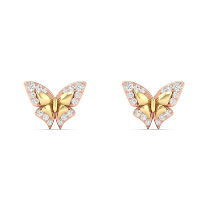 0.18 CTW Lab Grown Diamond Butterfly Shape Stud Earring