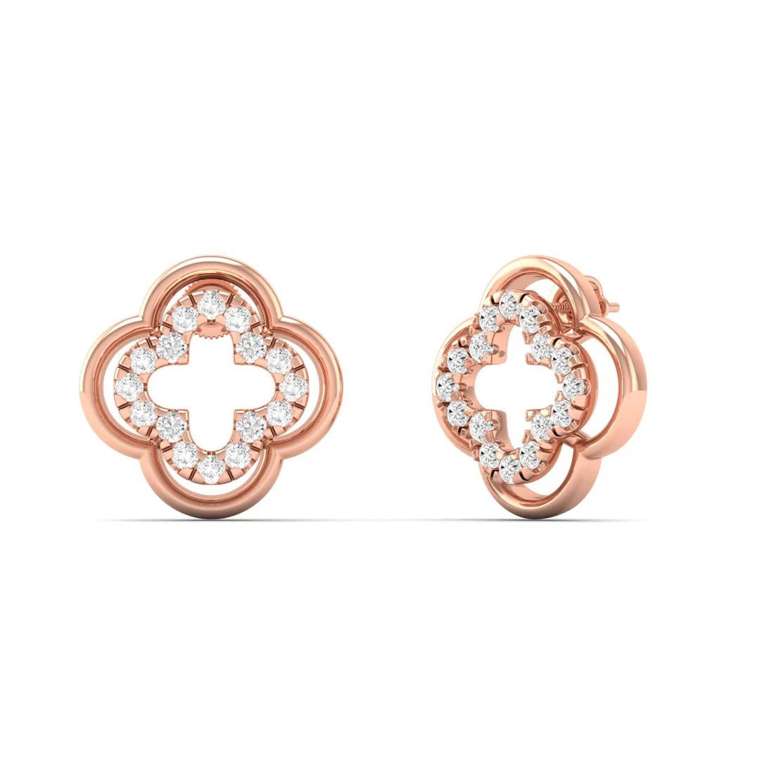 0.18 CTW Lab Grown Diamond Clover Stud Earring
