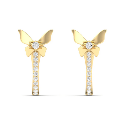 0.18 CTW Lab Grown Diamond Butterfly Hoop Earring
