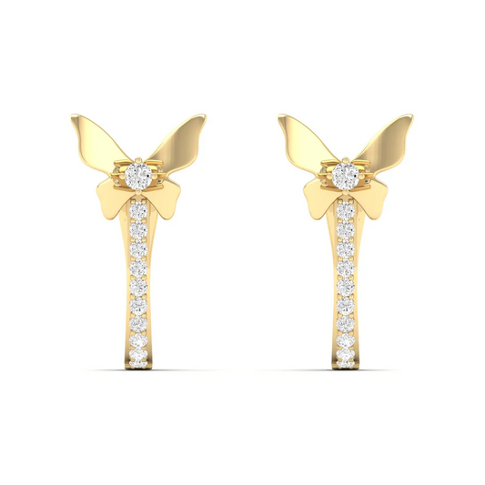 0.18 CTW Lab Grown Diamond Butterfly Hoop Earring