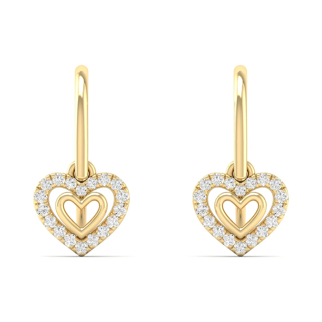 0.18 CTW Lab Grown Diamond Heart Shape Drop Earring