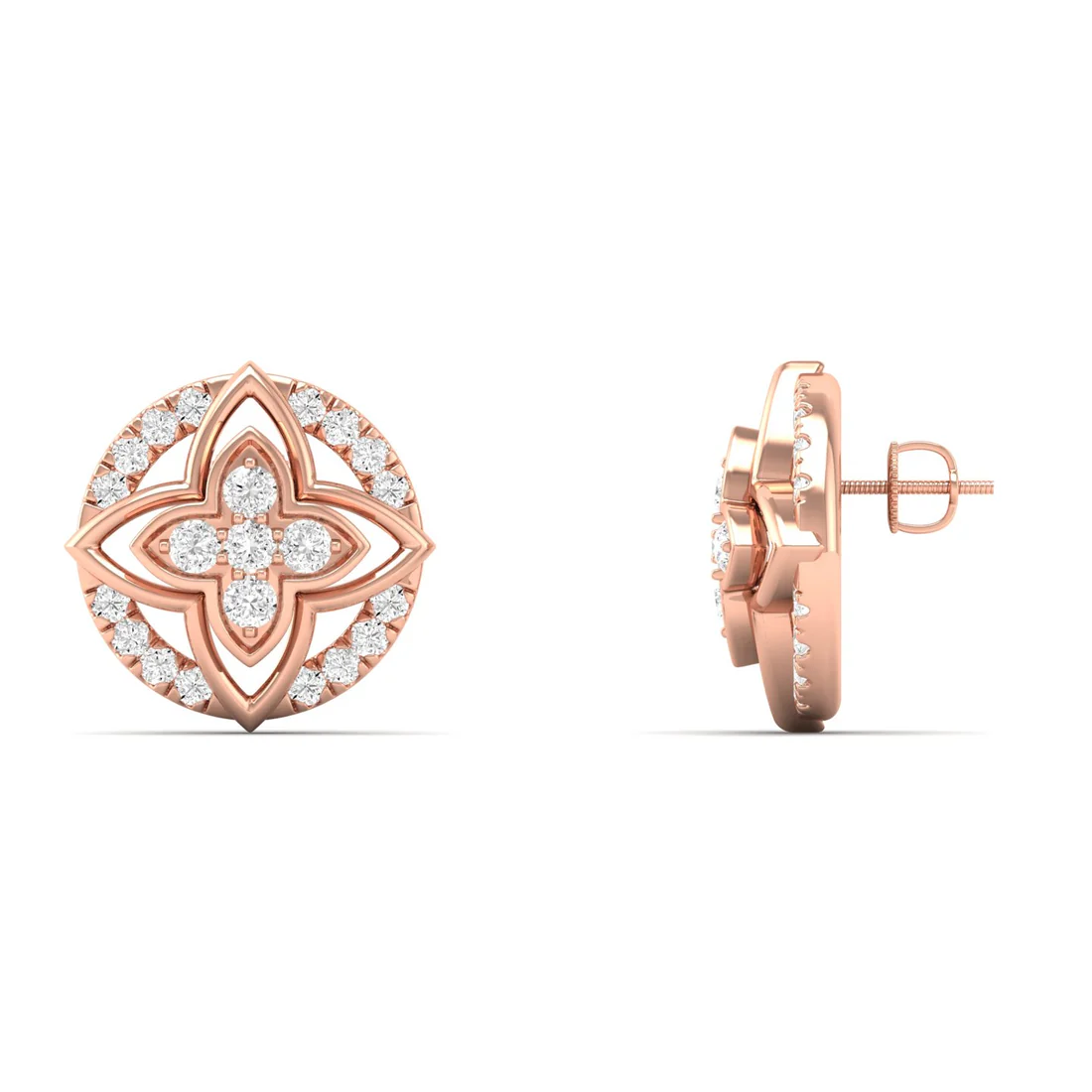 0.23 CTW Lab Grown Diamond Flower Stud Earring