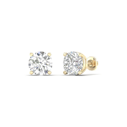 3 CTW Lab Grown Diamond Classic Round Solitaire Stud Earring