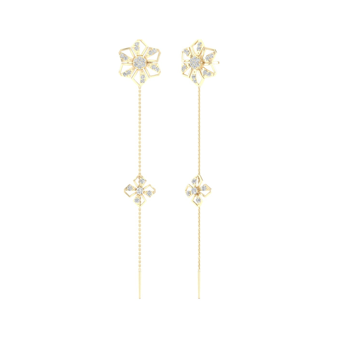0.48 CTW Lab Grown Diamond Floral Drop Earring