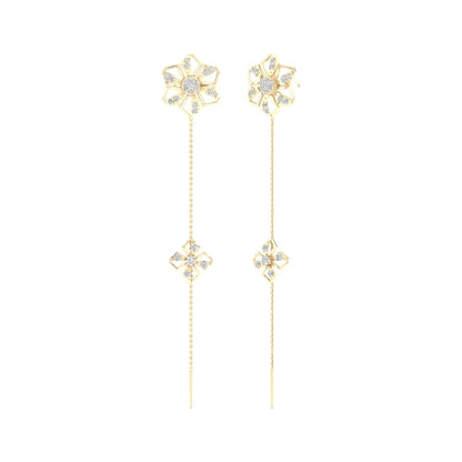 0.48 CTW Lab Grown Diamond Floral Drop Earring