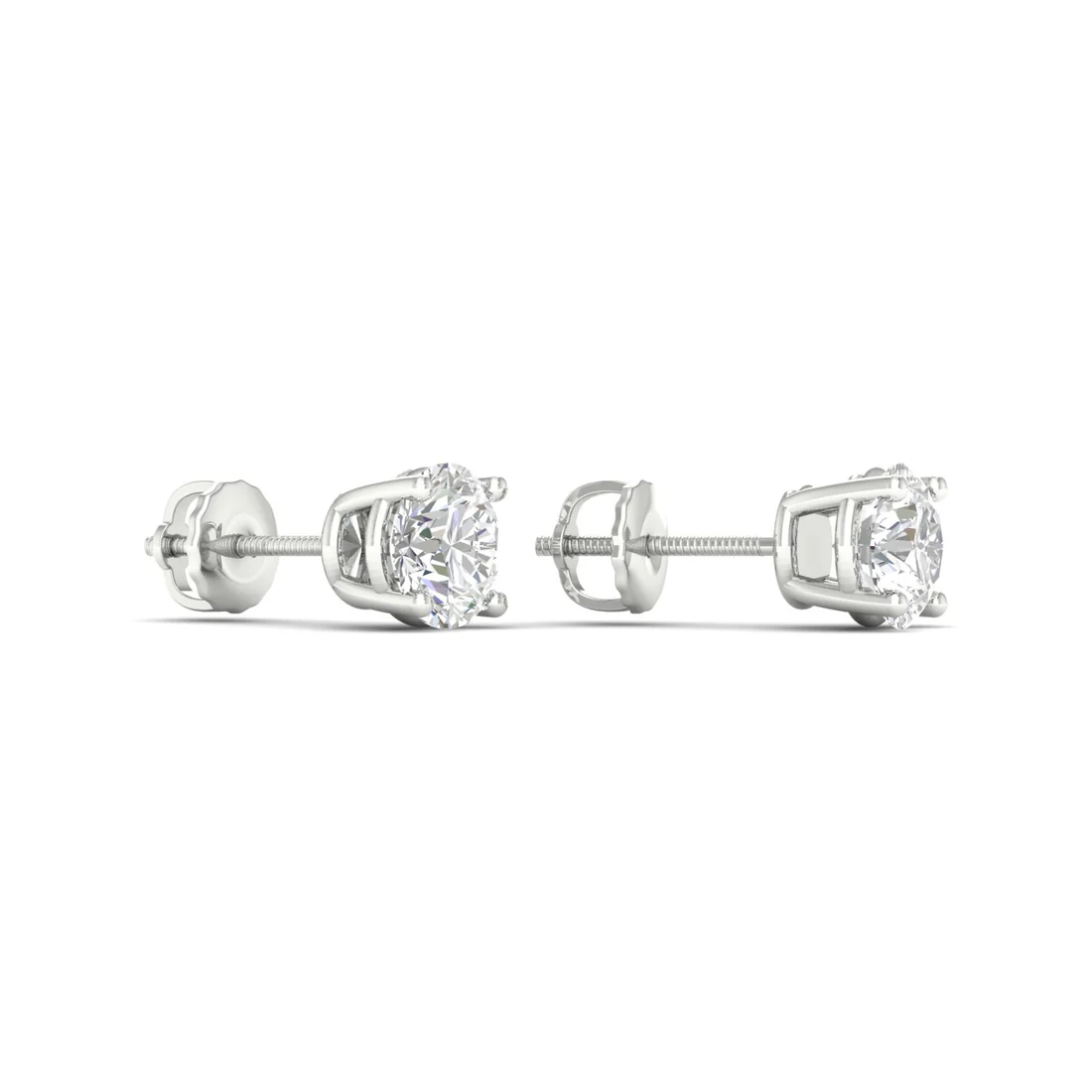 1 CTW Lab Grown Diamond Classic Round Solitaire Stud Earring