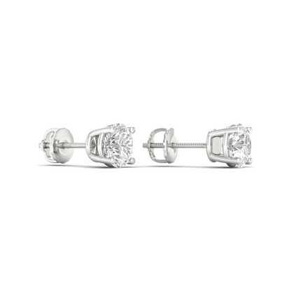 1 CTW Lab Grown Diamond Classic Round Solitaire Stud Earring