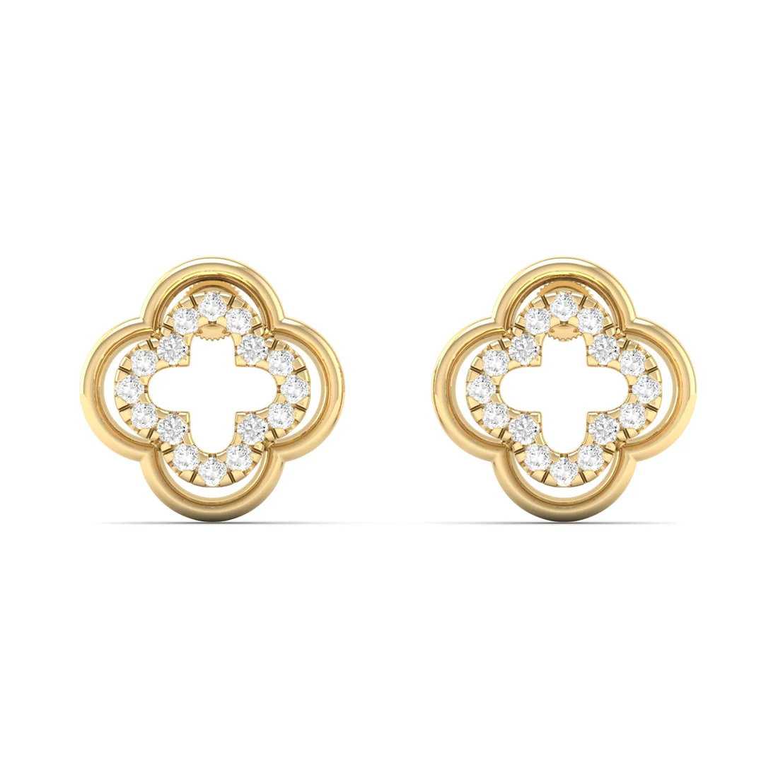 0.18 CTW Lab Grown Diamond Clover Stud Earring